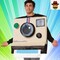 Retro Instant Camera Adult Costume Square Tunic for Halloween and Parties